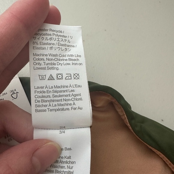 J.Crew Curved Waist Cheeky Bikini Bottoms Olive Green Size Small - Picture 7 of 8